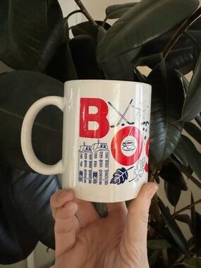 Maptote Boston 11oz Typography Landmark Illustration White Ceramic Coffee Mug